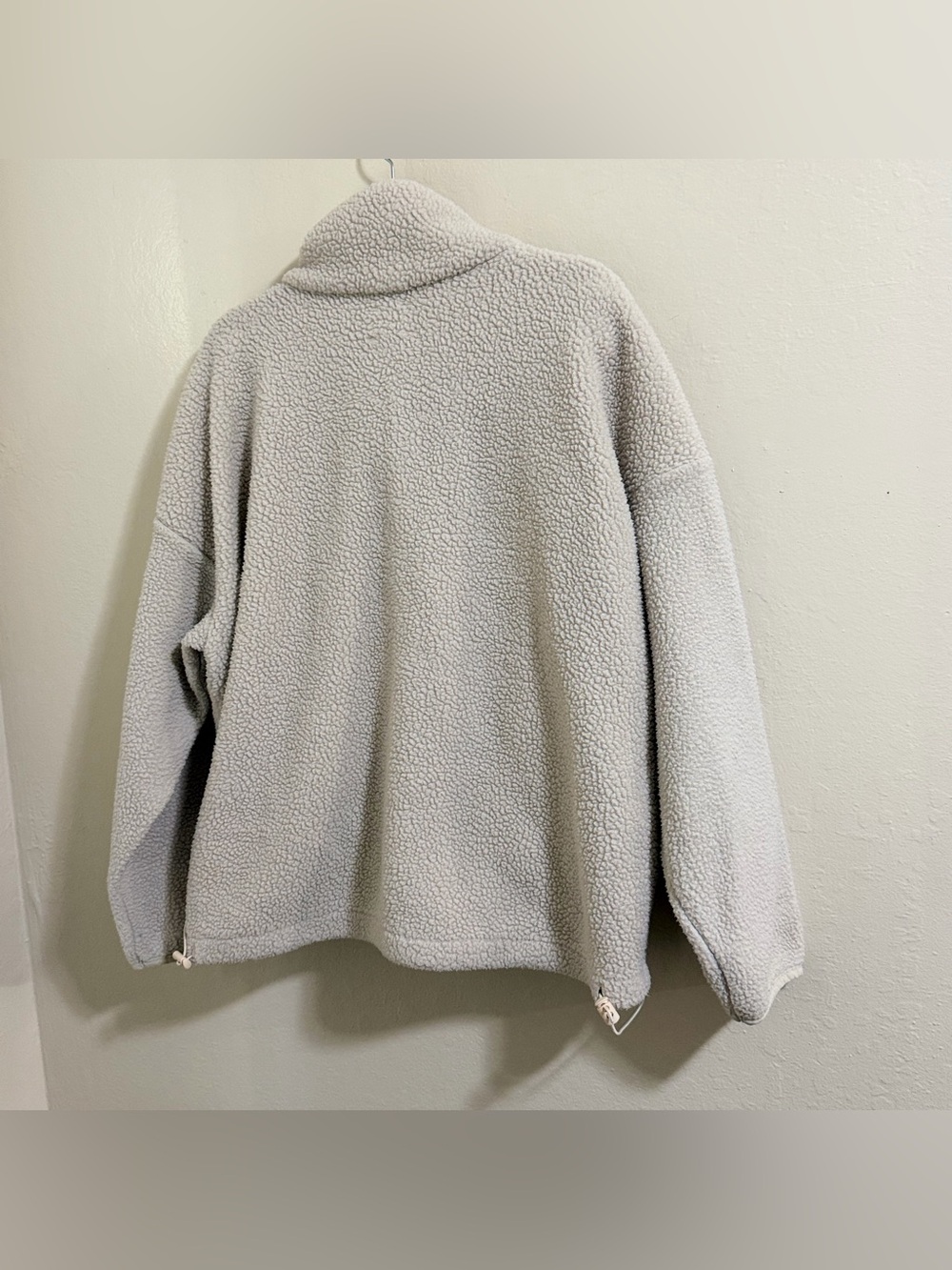 Wilo The Label Fleece Pullover Sweater Button Snap Jacket Cream Medium cozy - Picture 8 of 9